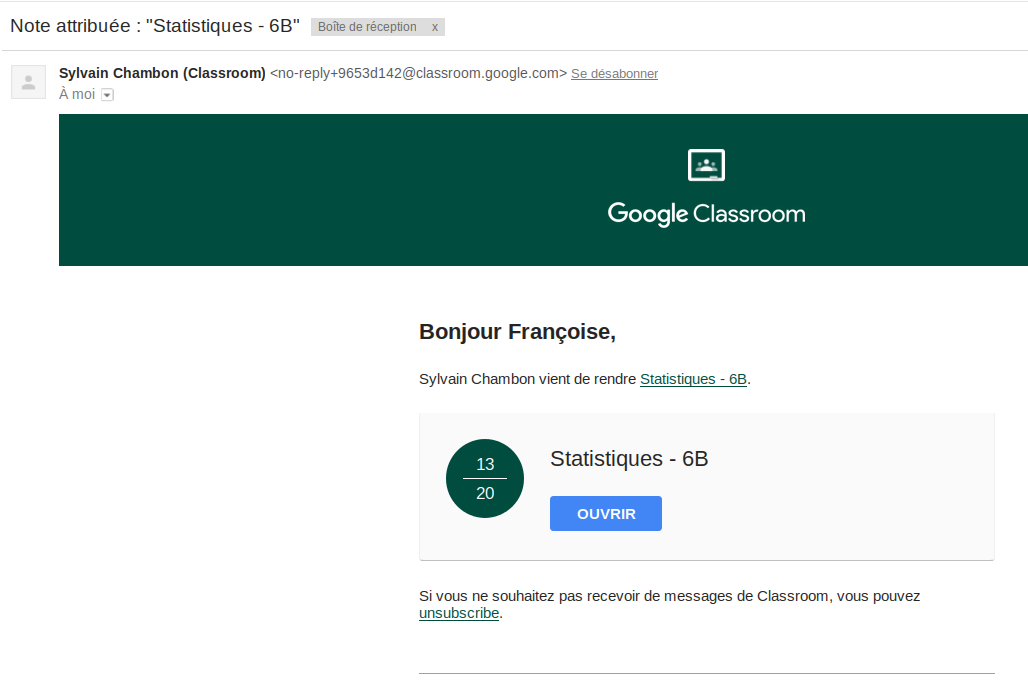 Devoir Note Email